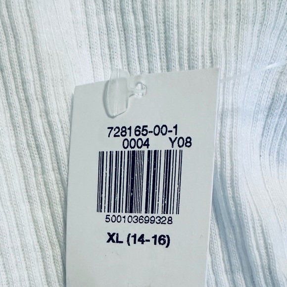 NWT Old Navy White Ribbed Flower Crop Cami Tank / XL (14-16) - Picture 6 of 8